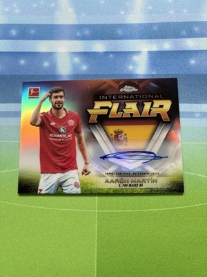 2019-20 Topps Chrome Bundesliga International Flair Auto Aaron Martin /50 Mainz