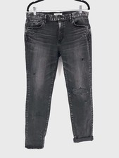 MOUSSY VINTAGE Women's Howa Distressed Slim Ankle Jeans Japan Made Size 30