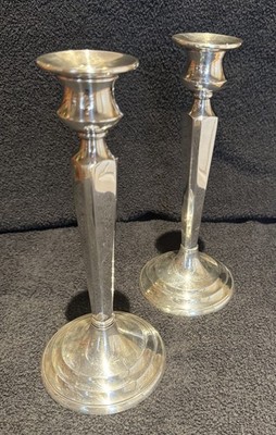 Restoration Hardware - 12'' Silver Plated Candlestick Holders Set