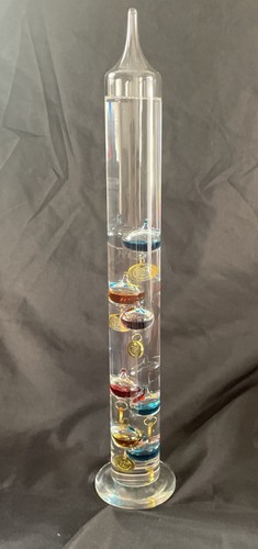 Galileo Thermometer 17 Inches Tall Colorful Glass Spheres Desk Office Table Home