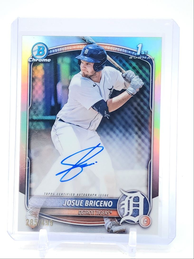 JOSUE BRICENO 2025 BOWMAN CHROME 1ST REFRACTOR TIGERS AUTO /499 Q2491