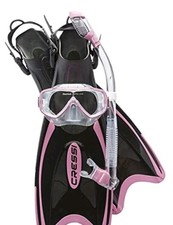 Cressi Palau Long Adjustable Fin LAF Set Pink Small/Medium NEW
