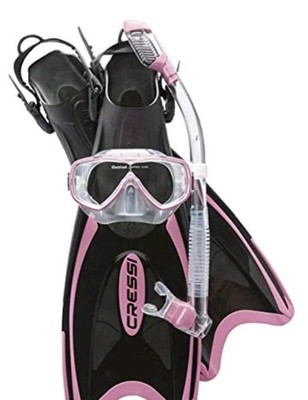 Cressi Palau Long Adjustable Fin (LAF) Set Pink Small/Medium NEW