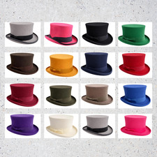 Classic Victorian 100 Wool Top Hat for Men Women Steampunk Formal Dress Hat