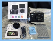 UHD 5K 75MP 18X Digital Camera Anti-Shake Flip Camera for Photography Black