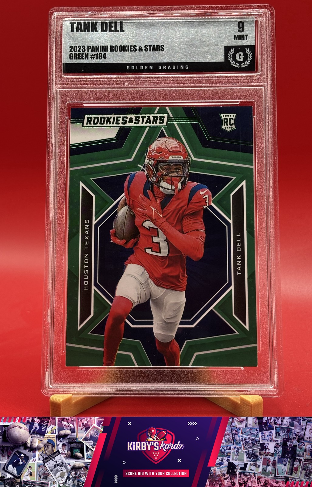 2023 Panini Rookies & Stars #184 Tank Dell Green Graded 9 RC