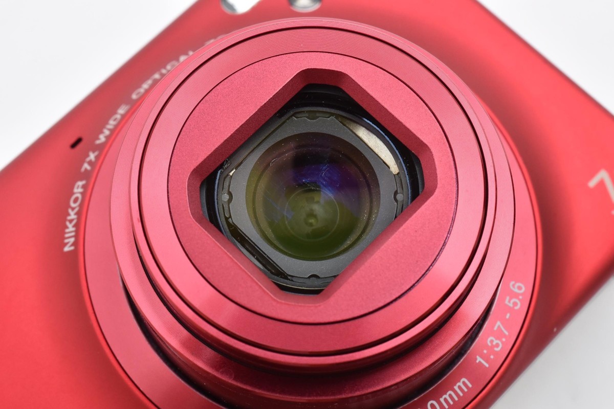 NEAR MINT] Nikon COOLPIX S6100 RED 7x Zoom Compact Digitral Camera