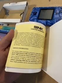 NEO GEO POCKET SNK CONSOLE COLOR AQUA BLUE BOX CIB - Tested And Working