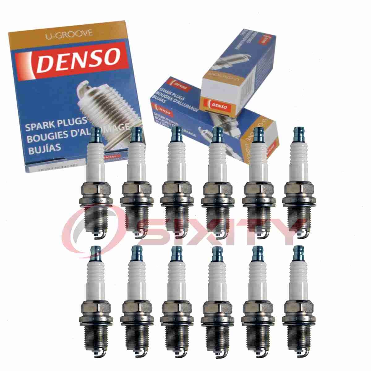 12 pc Denso Standard U-Groove Spark Plugs for 1996-1998 Mercedes-Benz SL600 hr