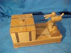 1930s ART DECO Mechanical WOOD BIRD CIGARETTE Dispenser BOX