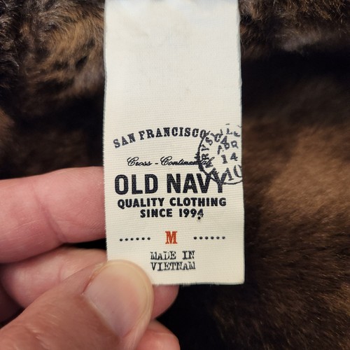 OLD NAVY Brown Reversible Faux Fur Hooded Vest Tassel Womens Medium M FLAWED - Picture 3 of 10