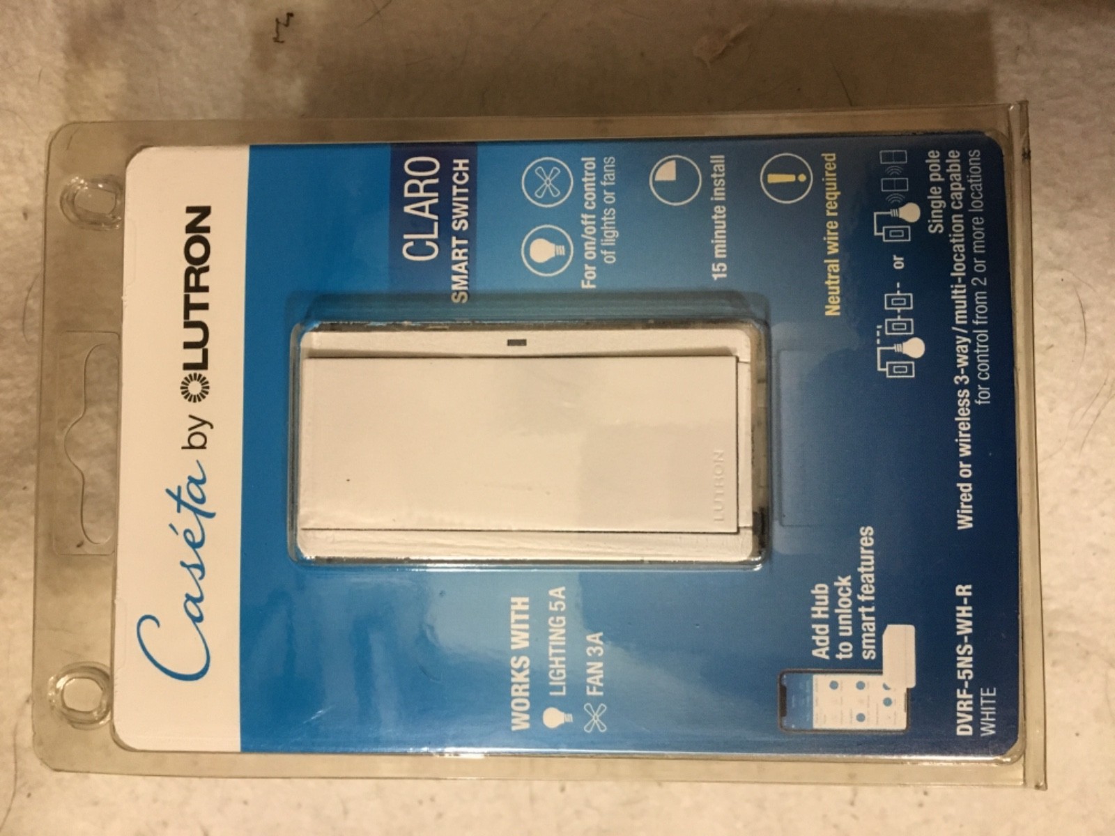 Lutron Caseta Claro Smart Switch - White