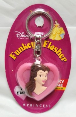 Vintage Disney Princess BELLE Twinklers Funkey Flasher Keychain #M-63P - NOS