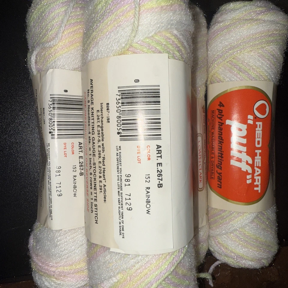 Lote de 4 hilos vintage de corazón rojo arco iris #152 4 capas 3 OZ 85 gramos cada uno Foto 2 de 4