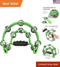 Ergonomic Hand Held Tambourine for Parties - Crisp Sound Durable Design