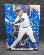 2022 Panini Mosaic Rookies Spencer Torkelson 266 Blue Camo Mosaic Prizm RC