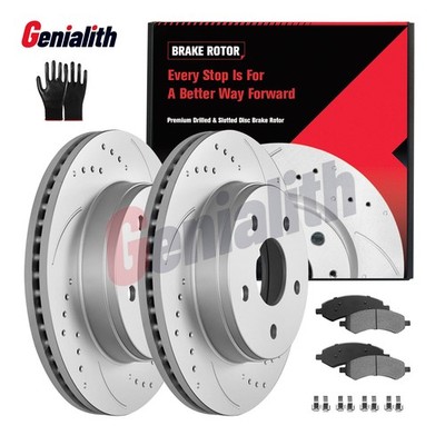 Front Drilled Rotors Brake Pads for 2006 2007 2008-2018 Dodge Ram 1500 Durango