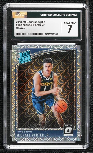2018 Panini Donruss Optic Rated Choice Prizm Michael Porter Jr CGC 7 Rookie RC