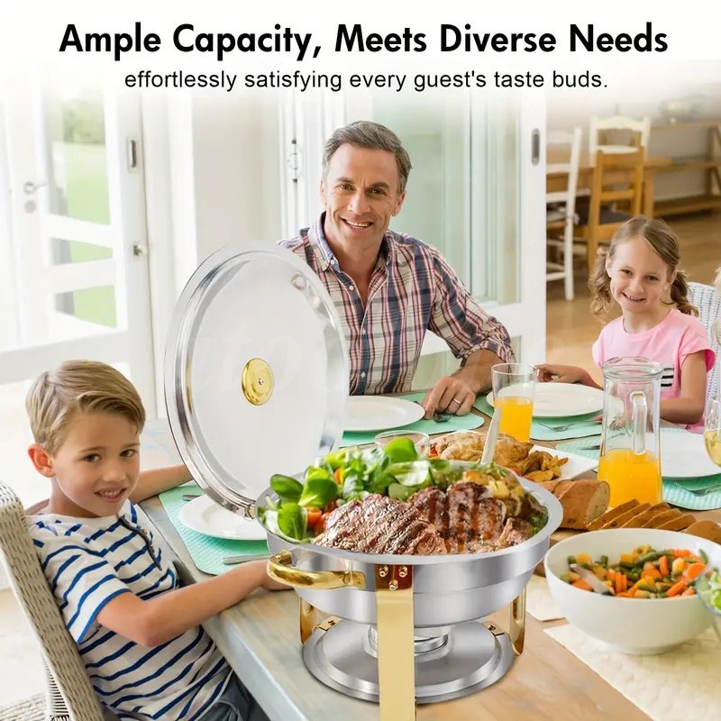 6QT GOLD Chafing Dish Buffet Set Stainless Steel Full Size Chafer party 4 PACK