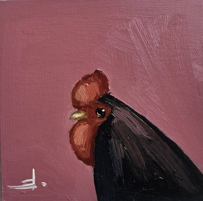 HAHN ÖLGEMÄLDE IMPRESSIONISMUS SAMMLERSTÜCK 8X8 VIVEK MANDALIA SIGNIERT COA