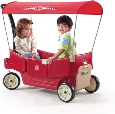 Step2 All Around Canopy Wagon, Kids Ride On Toy, Stroller Substitute, Includes