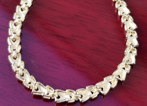 14k Solid Yellow Gold 7.5" Fancy Diamond Cut Leaf Link Bracelet 5.2gr - Picture 5 of 13