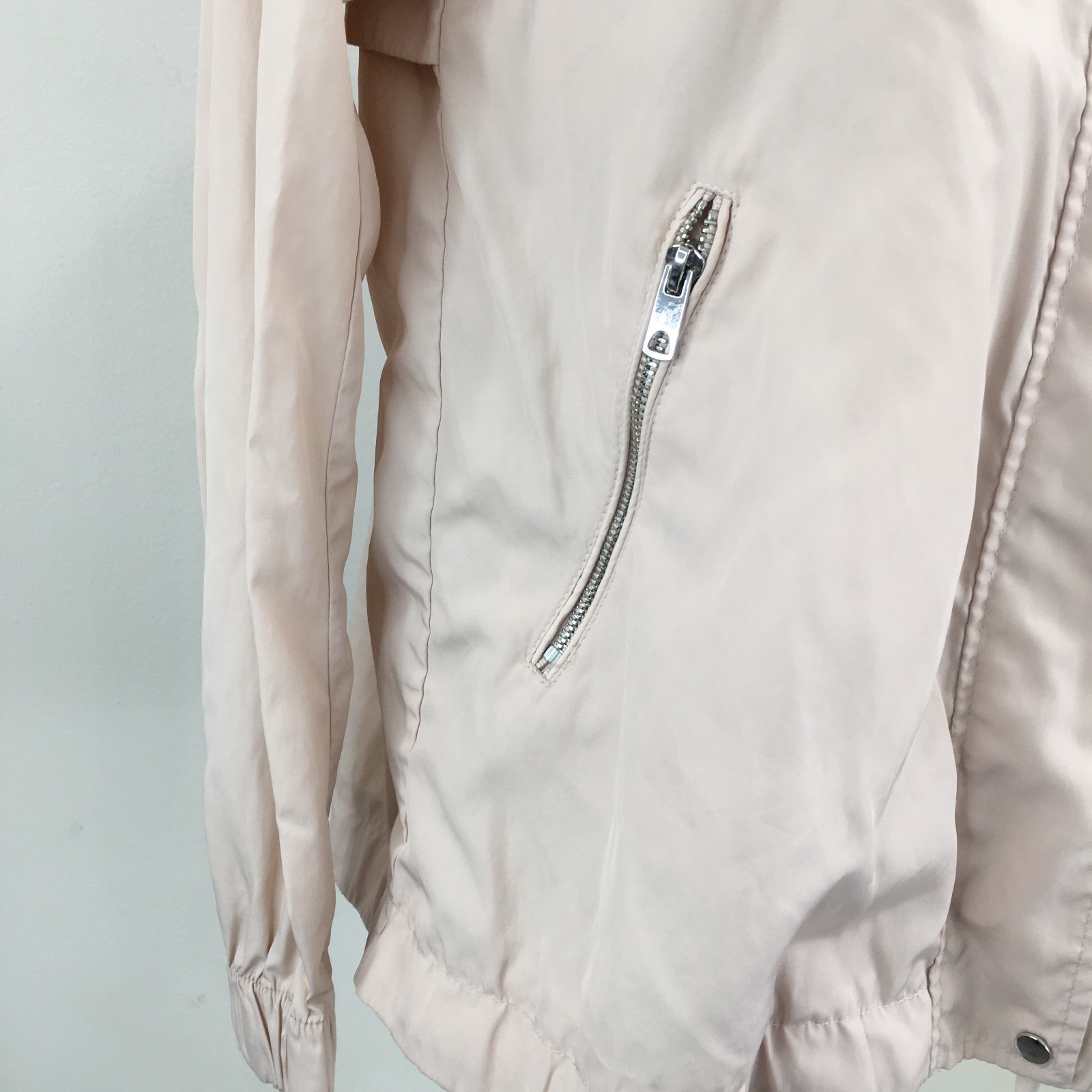 ZARA Basic Light Pink Zip Pockets Lightweight Hoo… - image 8