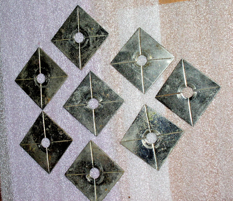Perioid Eastlake Back Plates Furniture Hardware Nickel over Brass 1"sq QTY (8)