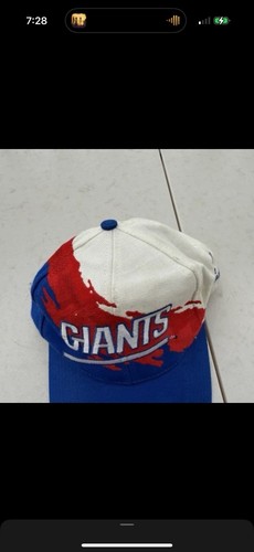 Vintage 90s New York Giants Logo 7 Athletic Paint Splash Snapback NFL Hat Cap #2 - Picture 3 of 15
