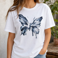 Butterfly Graphic T-Shirt Abstract Watercolor Butterfly Tee Unisex Casual Shirt