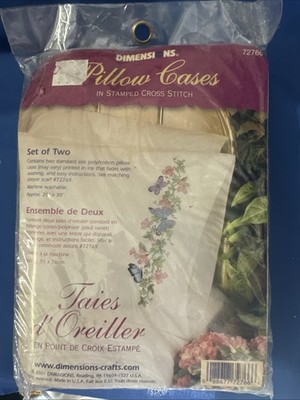 Dimensions Pillow Cases cross stitch kit Butterfly Dreams #72766 set of two NIP