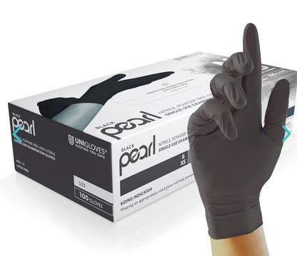 Unigloves Black Pearl Nitrile Examination Gloves - Multipurpose, Powder Free And Latex Free Disposable Gloves, Xl - Image 2