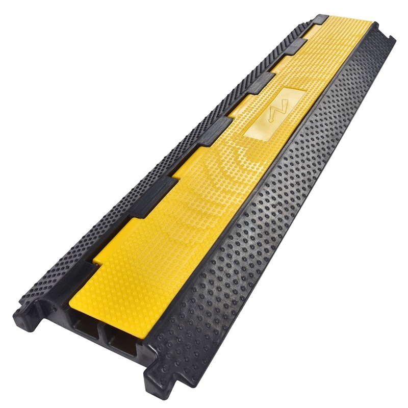 Yescom Cable Ramp Protector 2 Channel Hose Cover Speed Bump for Road