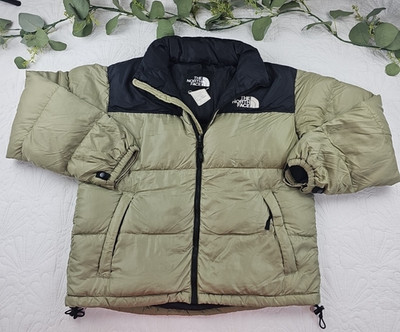 The North Face Nupste Beige and Black Goose Down Puffer Coat Men's Size L