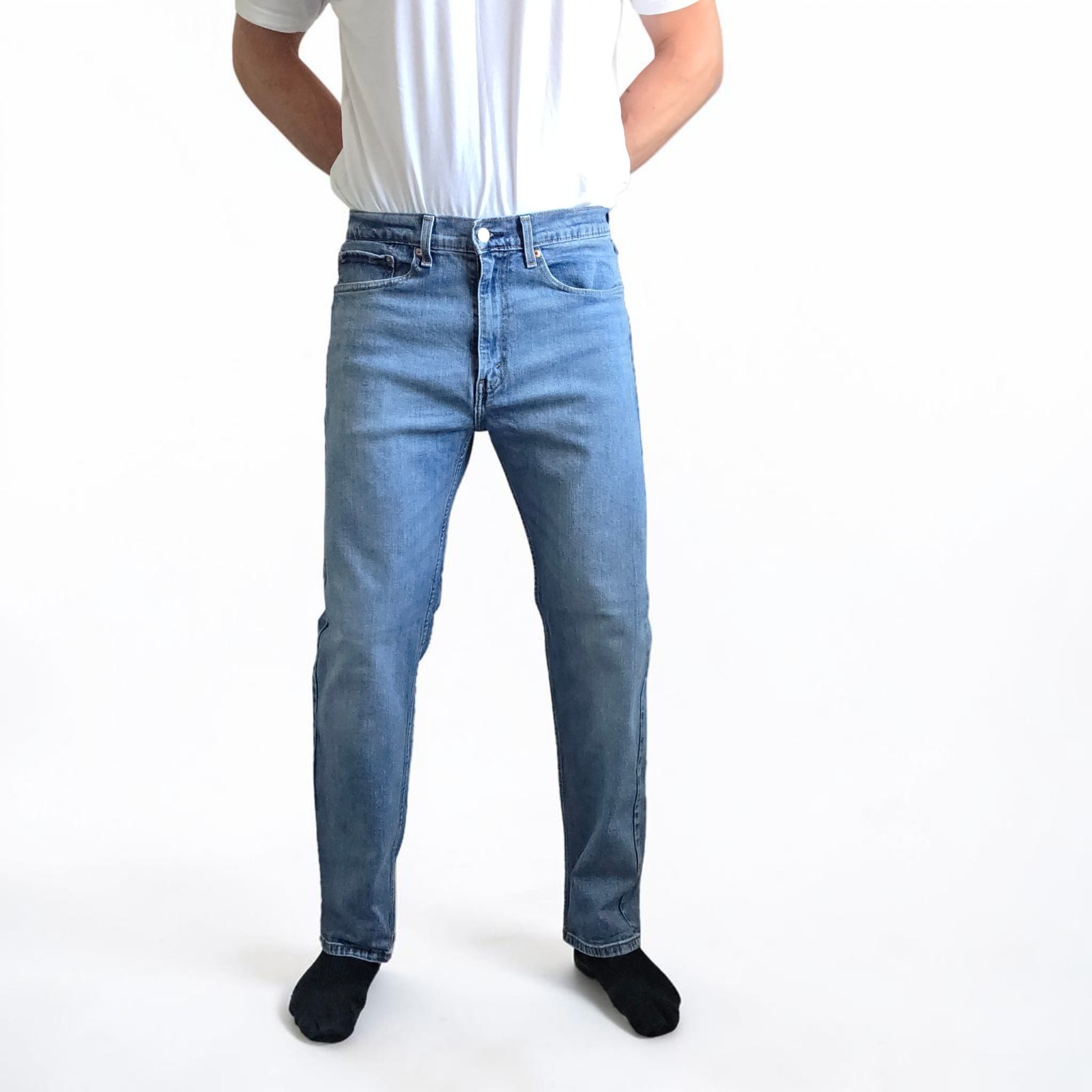 Levi’s 505 Mens Blue Straight Leg Jeans W32 L31 Stretch Denim Casual image 2