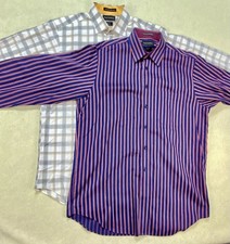 Lot of 2 Paul FrederickShirt Mens 16 -34 Classic Fit non-iron cotton