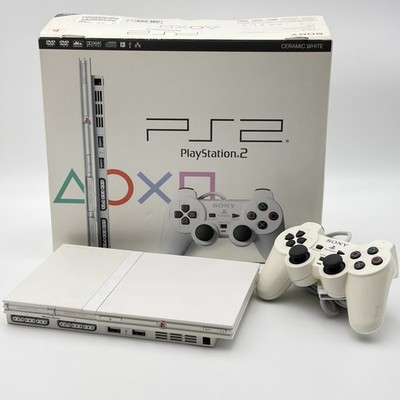 Playstation2 PS2 Slim Console Ceramic White SCPH-75000 FOR PARTS JUNK Read Desc