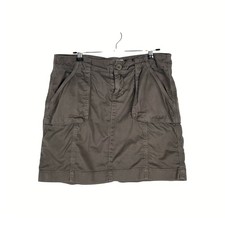 Vtg Old Navy Size 6 Green Brown Cargo Mini Skirt Cotton Casual Utility Y2K