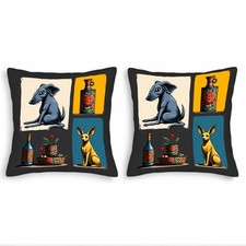 Set of 2 Decorative Throw Pillow Covers 18x18in - Vibrant Floral  Animal