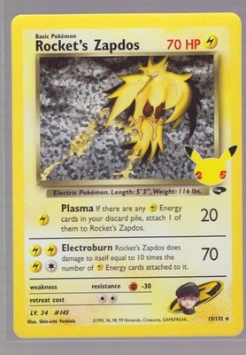 ROCKET'S ZAPDOS 15/132 HOLO CELEBRATIONS: CLASSIC COLLECTION SHIN-ICHI YOSHIDA