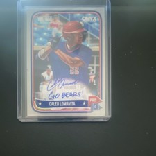 Onyx Vintage Caleb Lomavita California Bears Autograph 2/10 Baseball Card