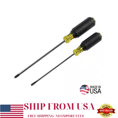 2-Piece 7 in Cushion-Grip Screwdriver Set, 3/16 Slotted & #2 Phillips