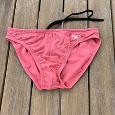 Speedo Men CORAL red solar swim brief bikini Swimwear size 30 32 34 36 38