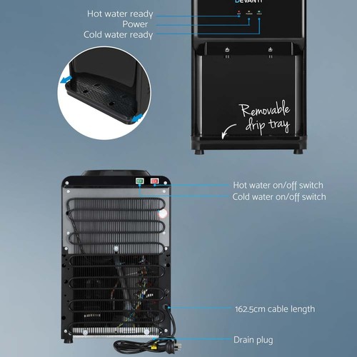 Devanti Water Cooler Dispenser 22L Bench Top Chiller Purifier Filter Cold Black - Picture 5 of 10