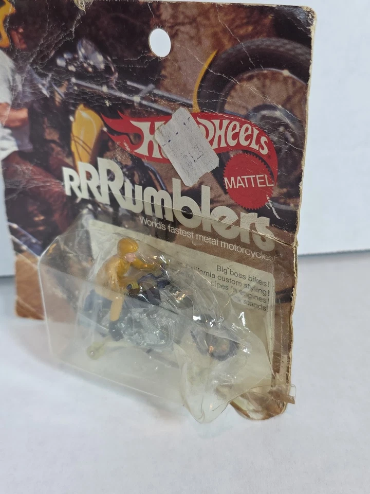 RRRumblers ROAD HOG AZUL con JINETE AMARILLO Y ESTANTE DE PISTA ¡En TARJETA! Foto 3 de 4