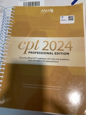 AMA CPT 2024 Professional Edition Medical Codebook - Used - Very Good