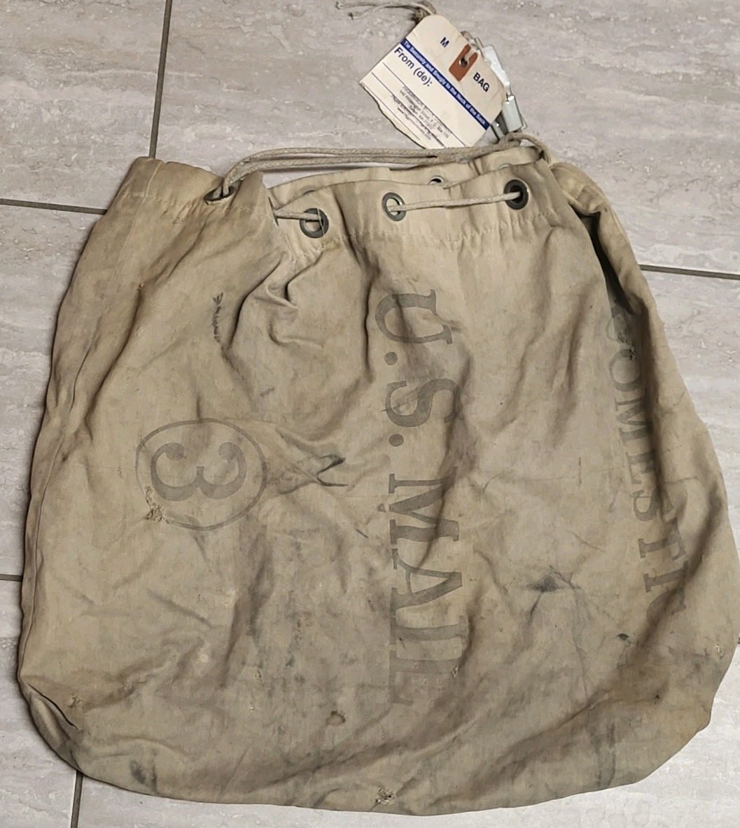 希少、US Mail Bag Used Vintage U.S Postal Mail Carrier Bag Sac Domestic Delivery Jan