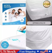 Bed Cover Full Size Fitted Sheet Zippered Plastic Mattress Protector Waterproof