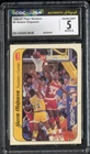 1986-87 Fleer Stickers #9 Akeem Hakeem Olajuwon Autograph CGC JSA 5 AUTO 8 HOF