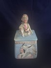 Antique Majolica Native American Indian Chief Figural Tobacco Jar Humidor — photo 1